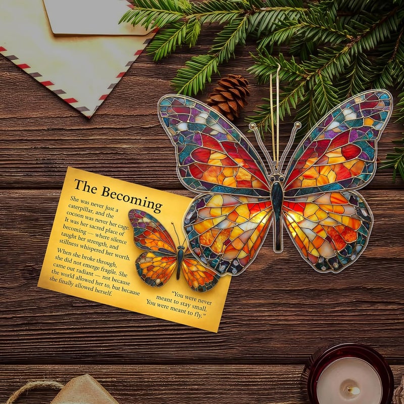 HONOCOOLS Store Monarch Butterfly Suncatcher Ornament with Story Card, Acrylic Hanging Monarch Butterfly Decoration for Christmas Tree, Butterflys Gifts for Women, Gift Exchange Present (Sun-75) - Image 5
